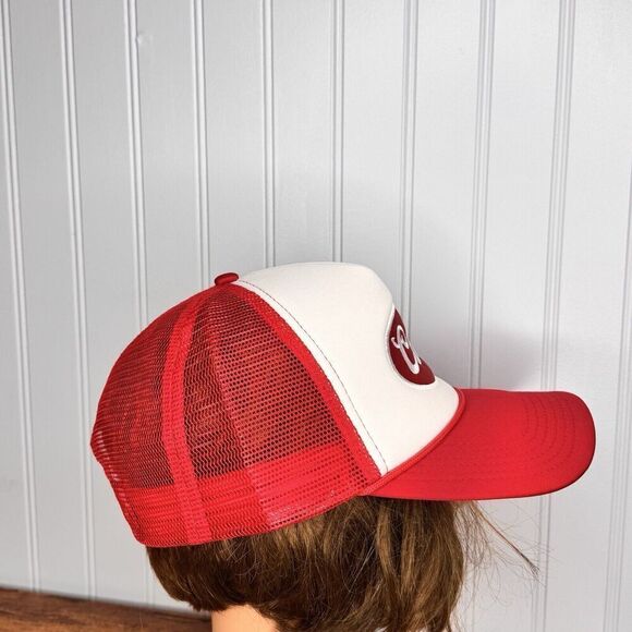 COORS Beer Red White Hat 5 Panel High Crown Trucker Snap Back Mesh by Hit OSFM - Picture 4 of 9
